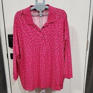 Woman Within Pink Floral Blouse Size 26/28